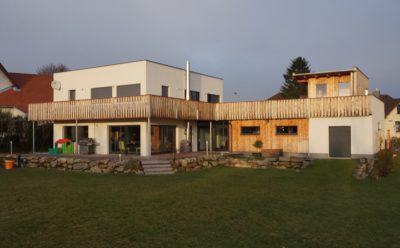 Hausbau - Holzriegel - Fertigteilhaus Baumeister Massivbau Massivhaus