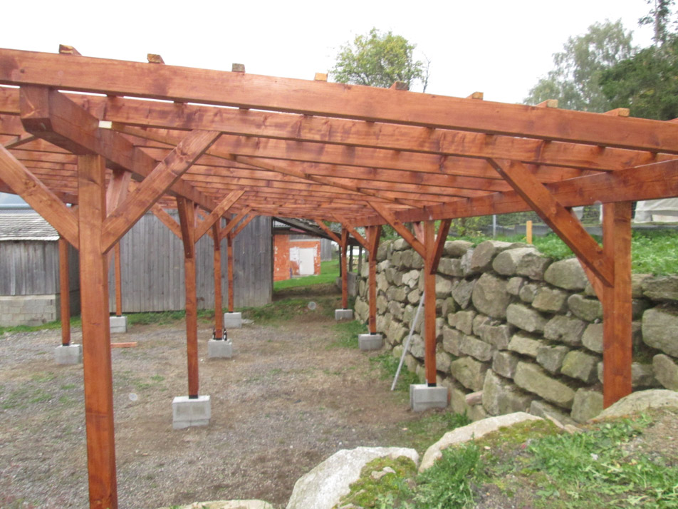 Pergola Holzriegel Hausbau Zimmerei Baumeister Fertigteilhaus Holzbau Massivbau