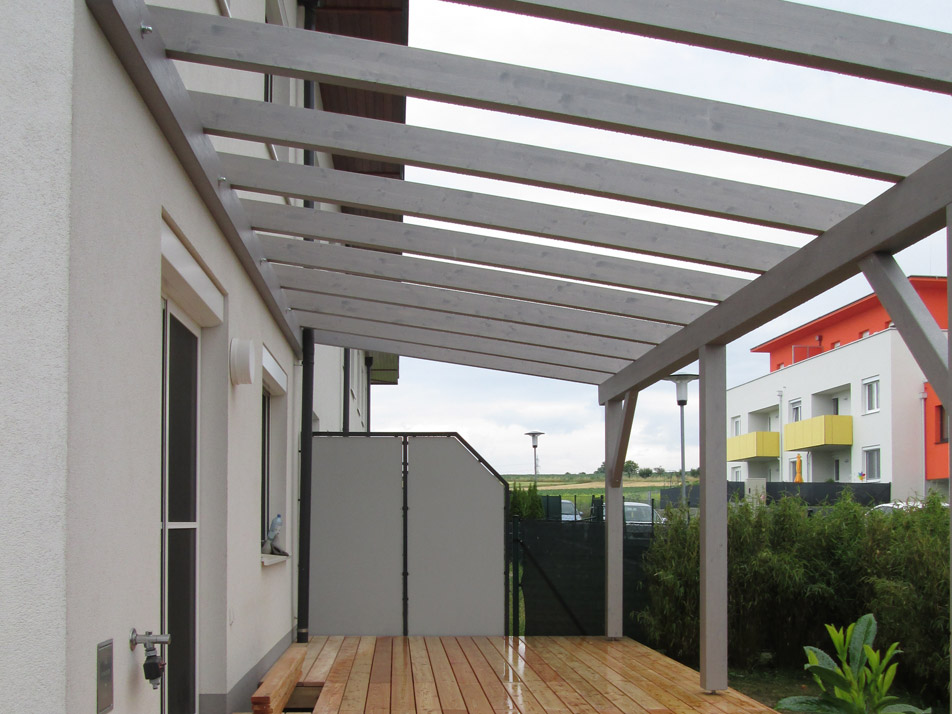 Pergola Holzriegel Hausbau Zimmerei Baumeister Fertigteilhaus Holzbau Massivbau