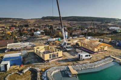 Kittenberger Erlebnisgärten Langenlois, Holzbau, Holzriegel, Zimmerei