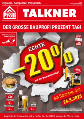 Flugblatt für den -20% Tag im Baumarkt